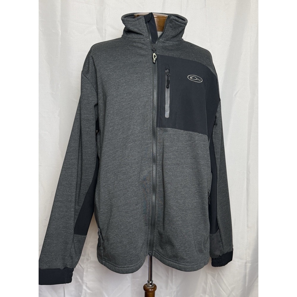 Drake Waterfowl MST Softshell Jacket Gray Men's 2XL Full Zip Hunting